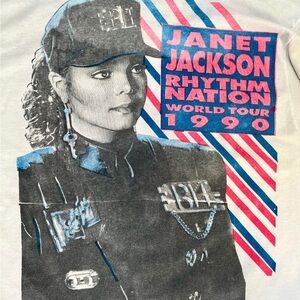 True Vintage Janet Jackson Rhythm Nation 90s North America Tour T Shirt L XL